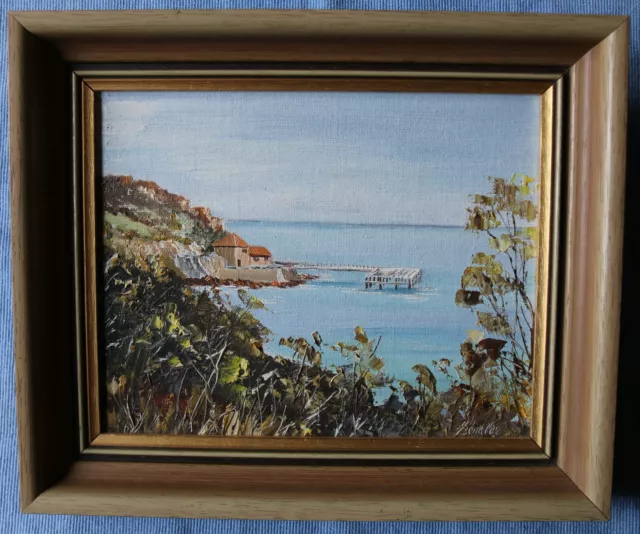 Heinz Bendler Landscape Small Original Oil Painting on Hardboard Framed Signed