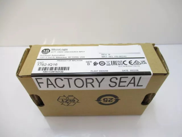 Allen-Bradley 1762-IQ16 MicroLogix 16 PT 24V DC Input Surplus 1762IQ16 IN STOCK