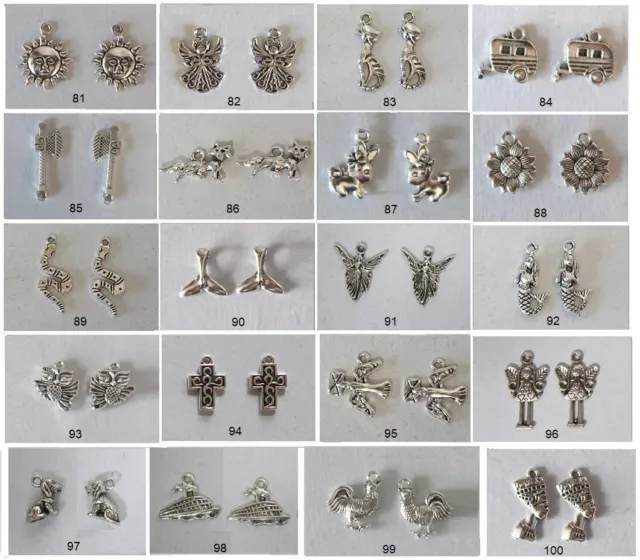 8 Metal charms for $2-50  - 20 to choose from   - Nos 81- 100   (F16)