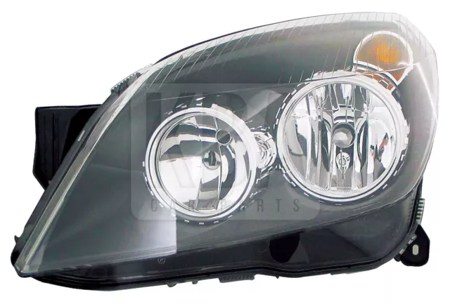 Vauxhall Astra Mk5 2004-2009 Black Headlight Headlamp Front Passenger Left Side