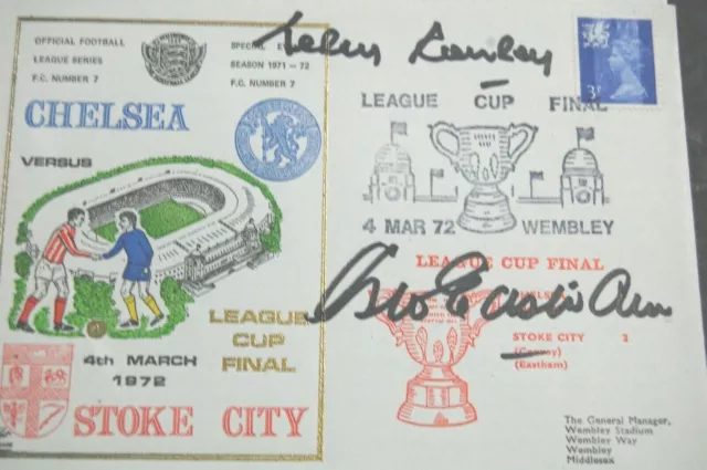Stoke City V Chelsea League Cup Final 1972 Fdc Signed Eastham & Conroy