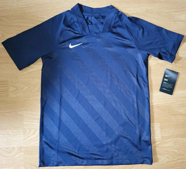Boys Girls Unisex NIKE Dri-Fit short sleeve Navy Blue Shirt Youth Large NEW NWT