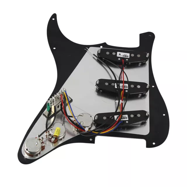 FLEOR Prewired SSS Guitar Pickguard Alnico 5 Staggered Single 50/50/52mm 3