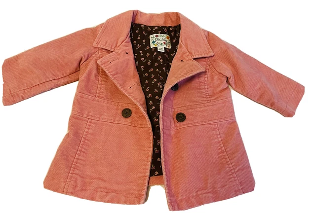 Old Navy Baby Girl's Size 12-18 Month Dusty Rose Wool Blend Coat Double Breasted