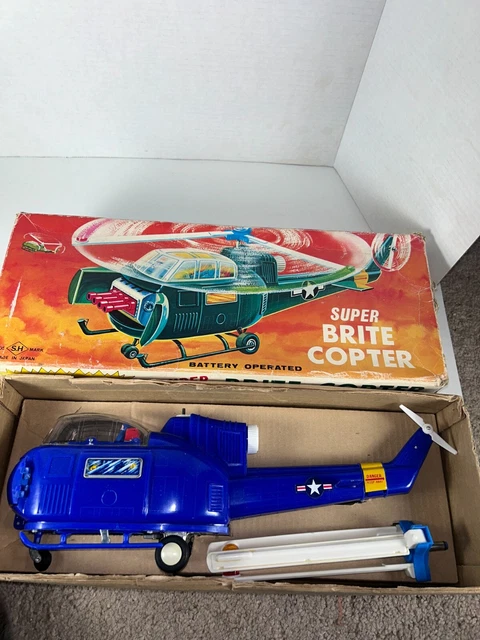 Vintage 60s Plastic S.H Horikawa Super Brite Copter US Army