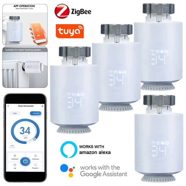 SMART PROGRAMMABLE THERMOSTAT Radiator Valve TRV Tuya Zigbee TRV Alexa ...