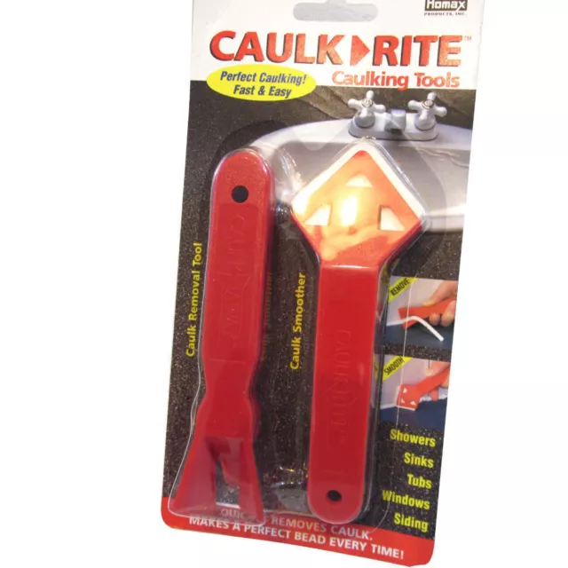 Caulk Rite Caulking Tool Silicone Grout 2 Tools Remove & Apply Bathroom Tiles