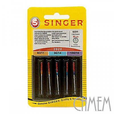 4 Pezzi Singer Ferri universali per Macchina a Punta sferica per Tessuto a Maglia 100/16 Dimensioni: 16/100 