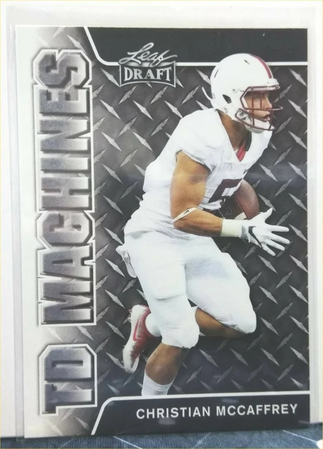 2017 Leaf Draft TD Machines Gold Football Card #TD-02 Christian McCaffrey RC