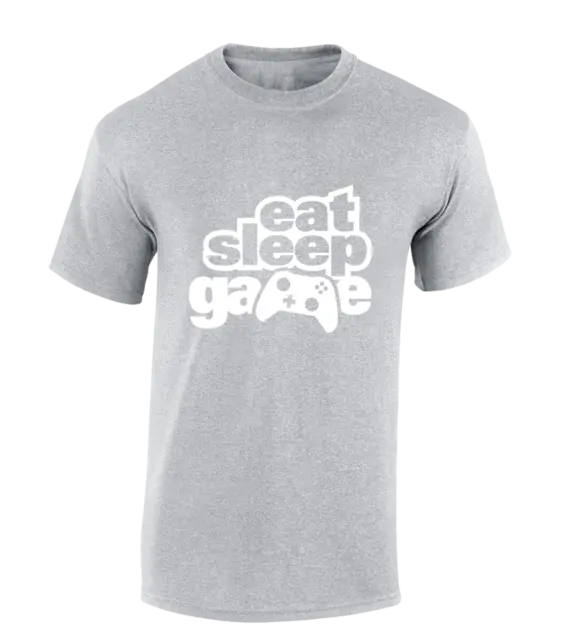 T-Shirt Da Uomo Eat Sleep Game Gaming Design Regalo Idea Pc Computer 11