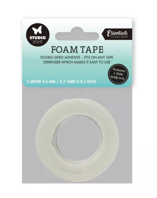 Foam Tape 6 mm x 2 m, 1mm stark, Klebeband, Scrapbooking