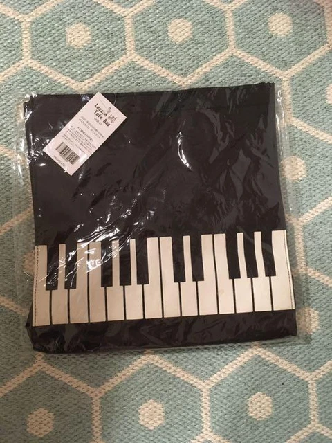 Borsa Tote Con Tasti Pianoforte - In Stoffa Oxford Impermeabile, Tracolla, Chiusura Magnetica - Foto 2