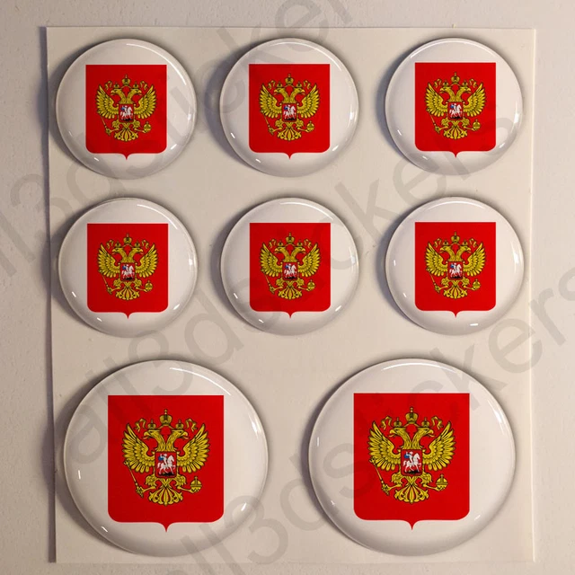 STICKERS RUSSIA COAT of Arms Gel Domed Resin 3D Russia Vinyl Sticker ...