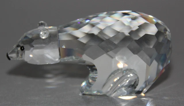 Swarowski Figure Lead Glass Polished Polar Bear L 3 1/2in