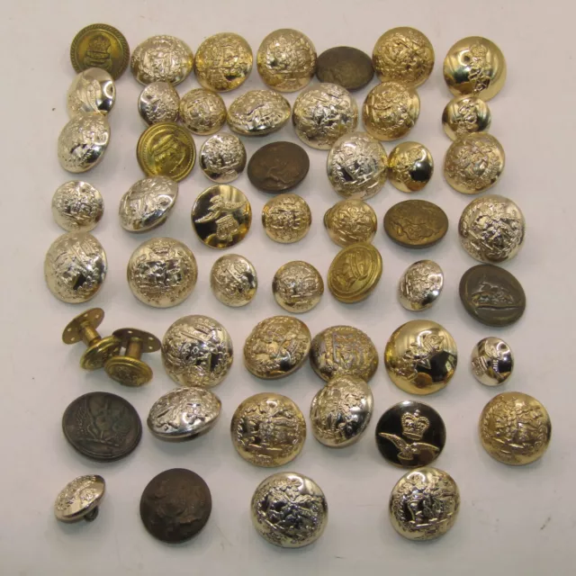 52 x British Military Buttons Different Sizes & Regiments - as shown lot 4