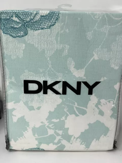 DKNY Graphic Lace  Glacier Signature Fabric Shower Curtain NEW 72x72
