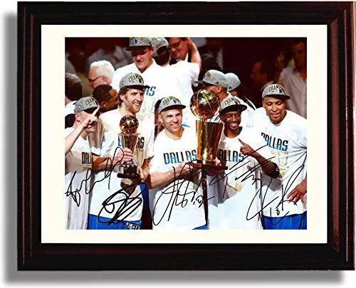 8x10 Framed Dallas Mavericks Championship Autograph Promo Print