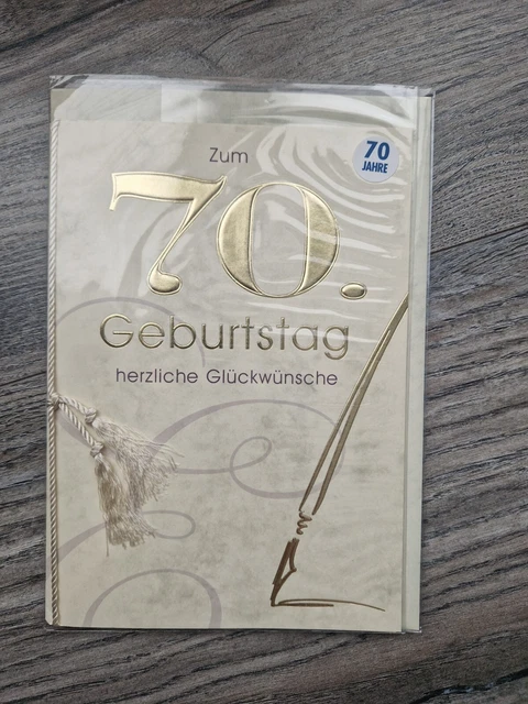 Geburtstagskarte Zum 70. – 'Das Leben Ist Nun Richtig Rund', Mit Umschlag, Cremefarben