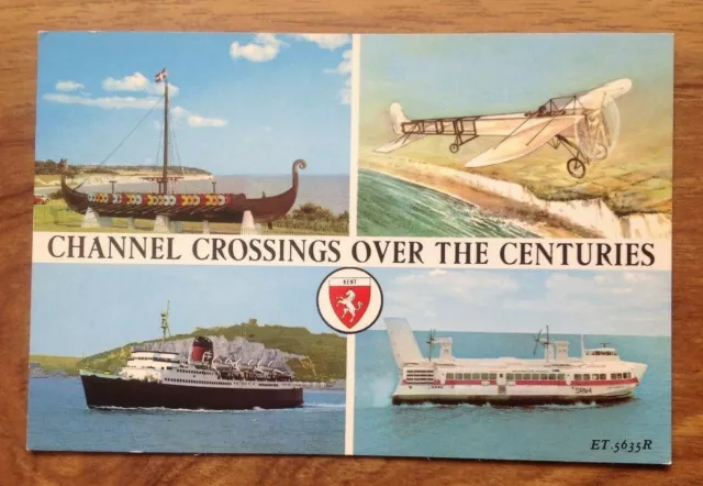 Vintage Postcard Channel Crossings Over the Centuries. Kent . Free Postage