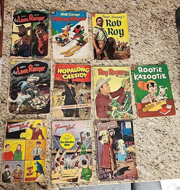 Comic Book Lot Lone Ranger Treasure Chest  Micky Mouse Golden Age Dell Comic RAR