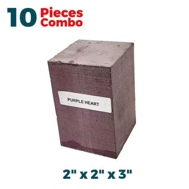 Pack of 10,Purpleheart Bottle Stopper Turning Blank Carving Wood Blocks 2"x2"x3"