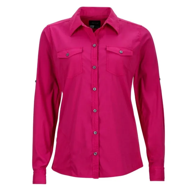 Marmot Womens Annika Long Sleeve Button Down Shirt Sz Medium Hot Pink