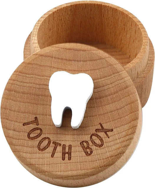 Tooth Fairy Box 3D Carved Wooden Box Souvenir Dropped Tooth Keepsake Storage Box
