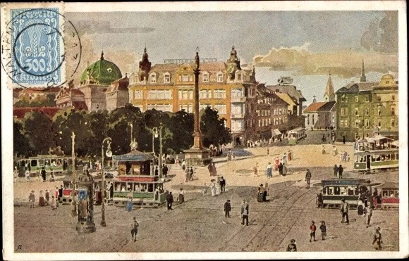 Künstler Ak Graz Steiermark, Jakominiplatz - 3676519