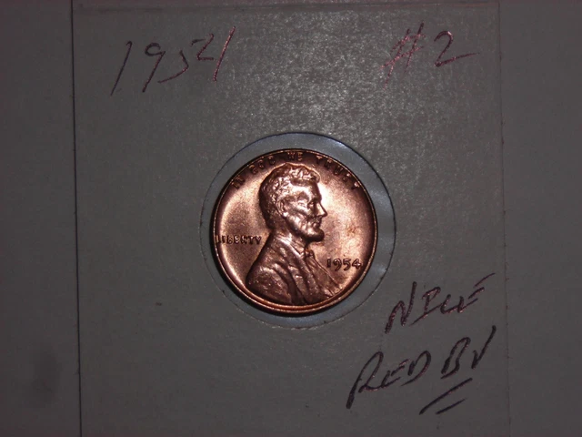 wheat penny 1954 NICE RED BU 1954-P LINCOLN CENT LOT #2 UNC RED LUSTER