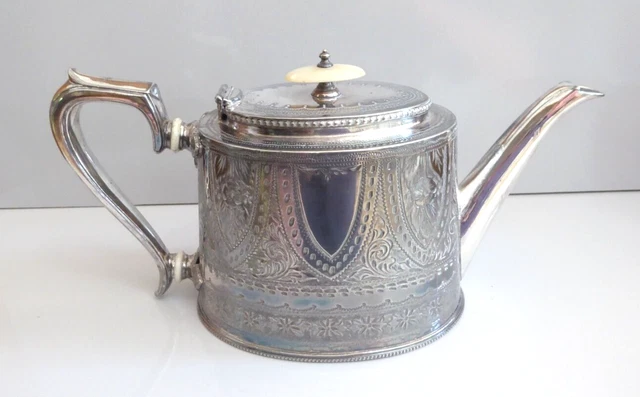 Victorian silver plated BMSP decorative antique teapot ornate collectible teapot