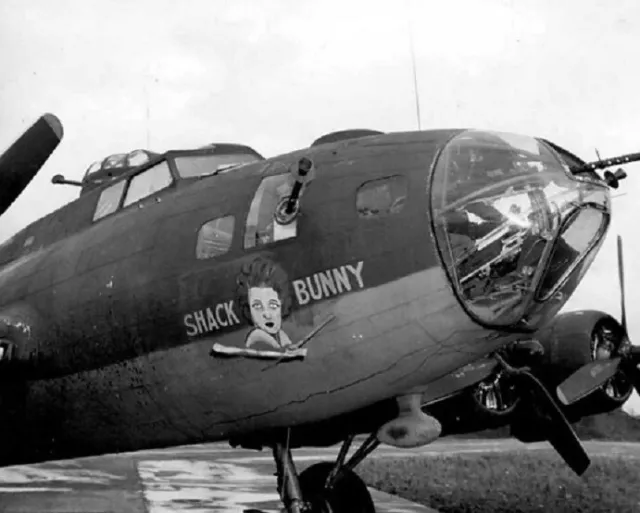 B-17 FLYING FORTRESS “Shack Bunny” Bomber Nose Art WWII WW2 8x10 Photo ...