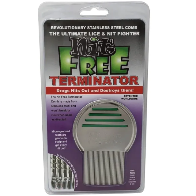 NEW Nit Free Brand Terminator Comb Head Lice Stainless Steel uni-sex Essential