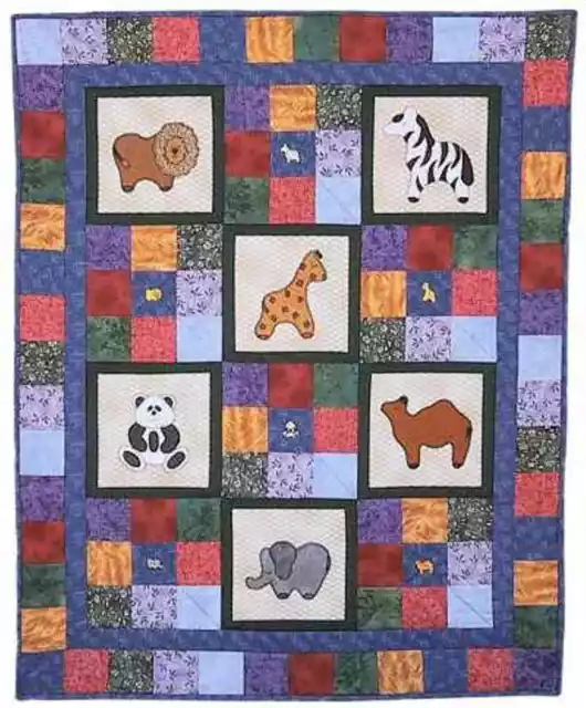Safari Cot Quilt Pattern with hand made buttons from Nikki Tervo Designs