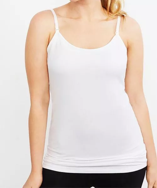 Motherhood Womens Maternity Nursing Tank Top Size M White Camisole NWT