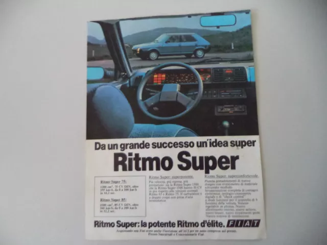 advertising Pubblicità 1981 FIAT RITMO SUPER