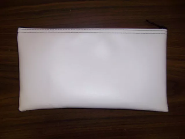 1 Brand New White Vinyl Bank Deposit Money Bag - Tool Organizer