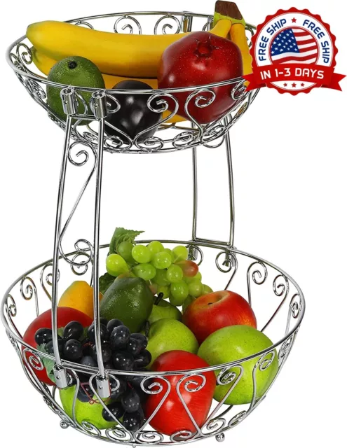 Canasta para frutas y verduras frutero de piso cocina grande de mesa de  metal US