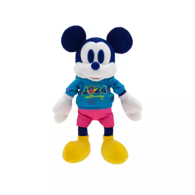 2024 Disney Parks Mickey Mouse Shorts & Hoodie Dated Year Plush New 14”