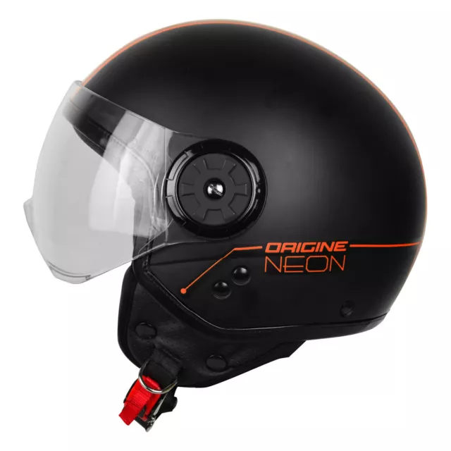 Casco Demi Jet Origine Neon Street Nero / Arancio