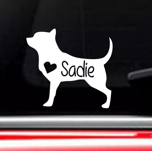 Chihuahua Dog car decal with custom name