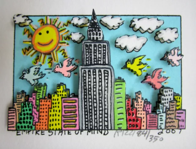 James Rizzi ** 3D Empire State Of Mind 2002 ** Handsigniert Gerahmt  ! Rarität !