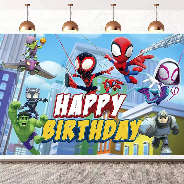 Spiderman Baby Shower Backdrop Birthday Party Supplies Photo Background Banner
