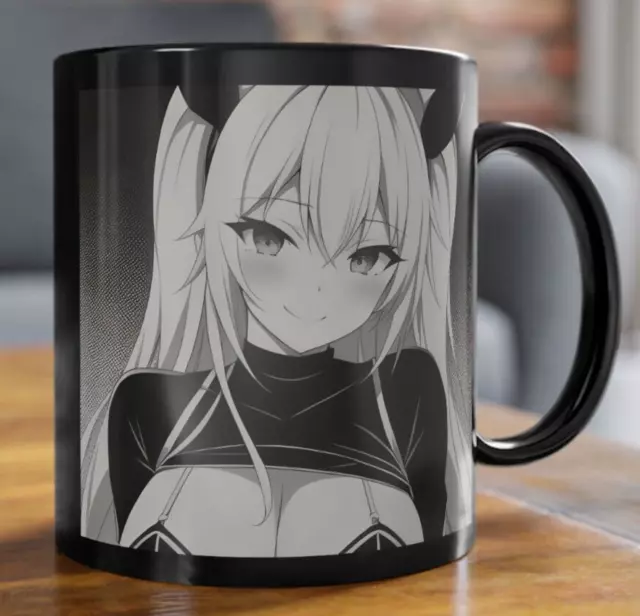 Anime Tasse Schwarz Kaffeetasse Manga Kaffeebecher Kawaii Deko Merch Geschenk