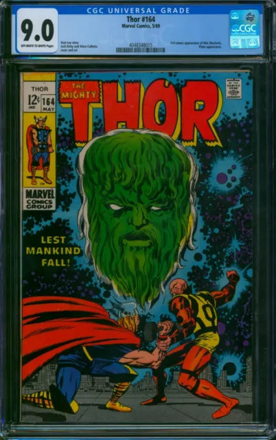 Thor #164 🌟 CGC 9.0 🌟 3rd Cameo App of HIM - Warlock! Mighty Marvel Comic 1969