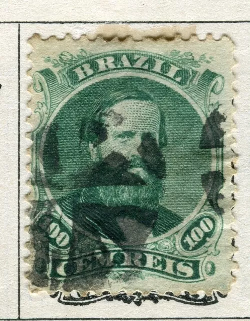 BRAZIL; 1860s early classic Dom Pedro issue used 100r. value