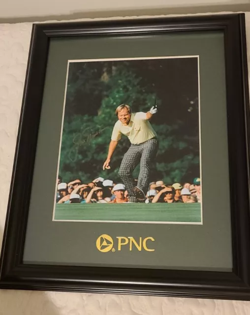 JACK NICKLAUS SIGNED AUTOGRAPH 1986 MASTERS 18x10 PHOTO FRAMED  16X13