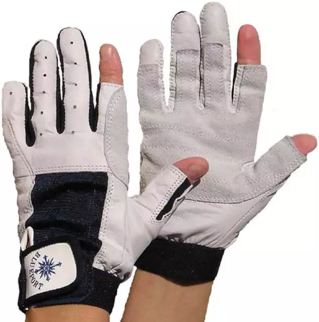 2 Pa. BluePort Segelhandschuhe Rindsleder XL / 10 Rigger Gloves Roadie Bühnenbau 2