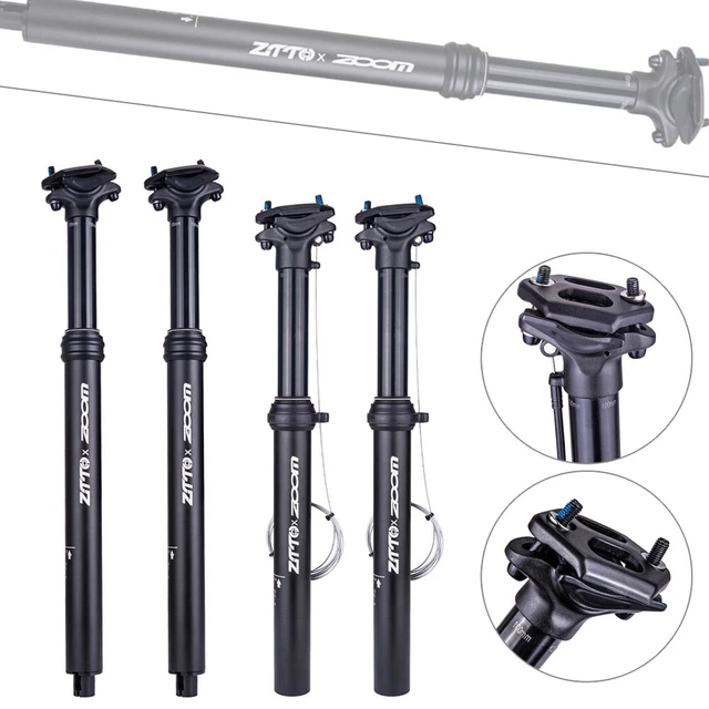 Dropper Bike MTB Seat Post External Cable Remote Lever 100mm Travel Adjustable