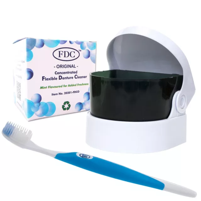 FDC, Sonic Cleaner & Flexible Brush ~ Flexible Denture Care Package