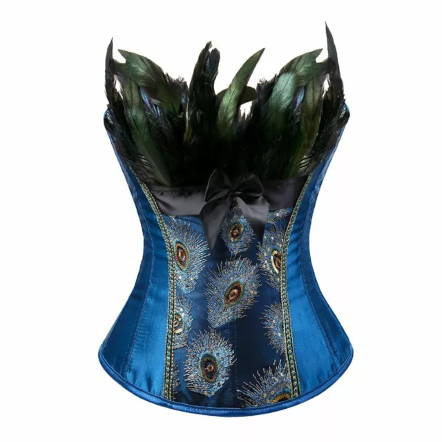 2022 Women's Sexy Peacock Feather Cross-Bodding Embroidered Corset Top